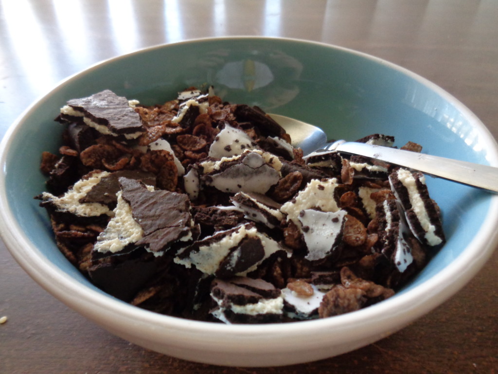 The best breakfast ever... Cocoa pebbles with a cookies and creme pop-tart  crushed up into little pieces. It is what you would call Divine. :0 I'm not much of a cook but you could say that dish could give Bobby Flay a run for his money ;)